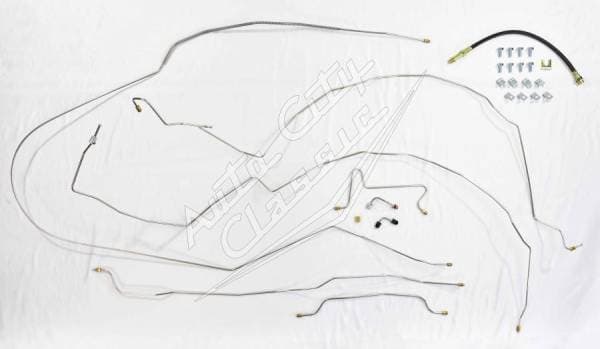 1955-1957 Chevrolet Passenger Cars Complete OE Steel Disc Drum Brake Line Set BLS55-57-DIDR-OE