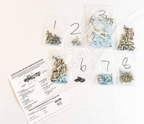 1958 Chevrolet Impala Convertible and 2 Door Hardtop Side Molding Clip Set