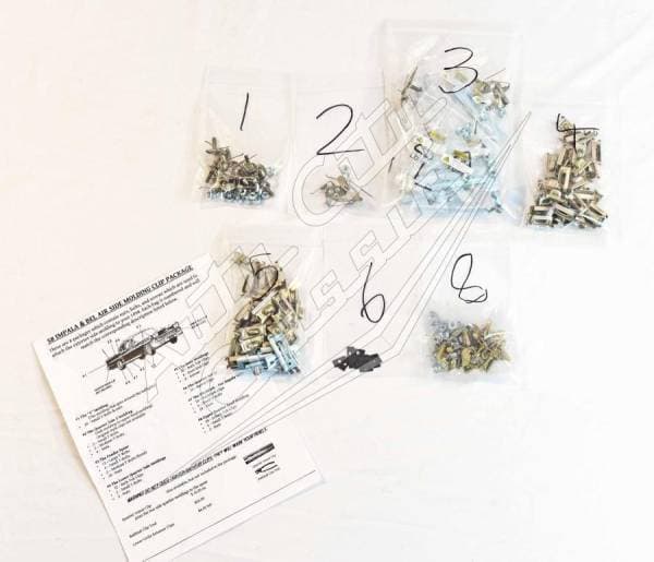 1958 Chevrolet Bel Air 2 Door Hardtop Side Molding Clip Set
