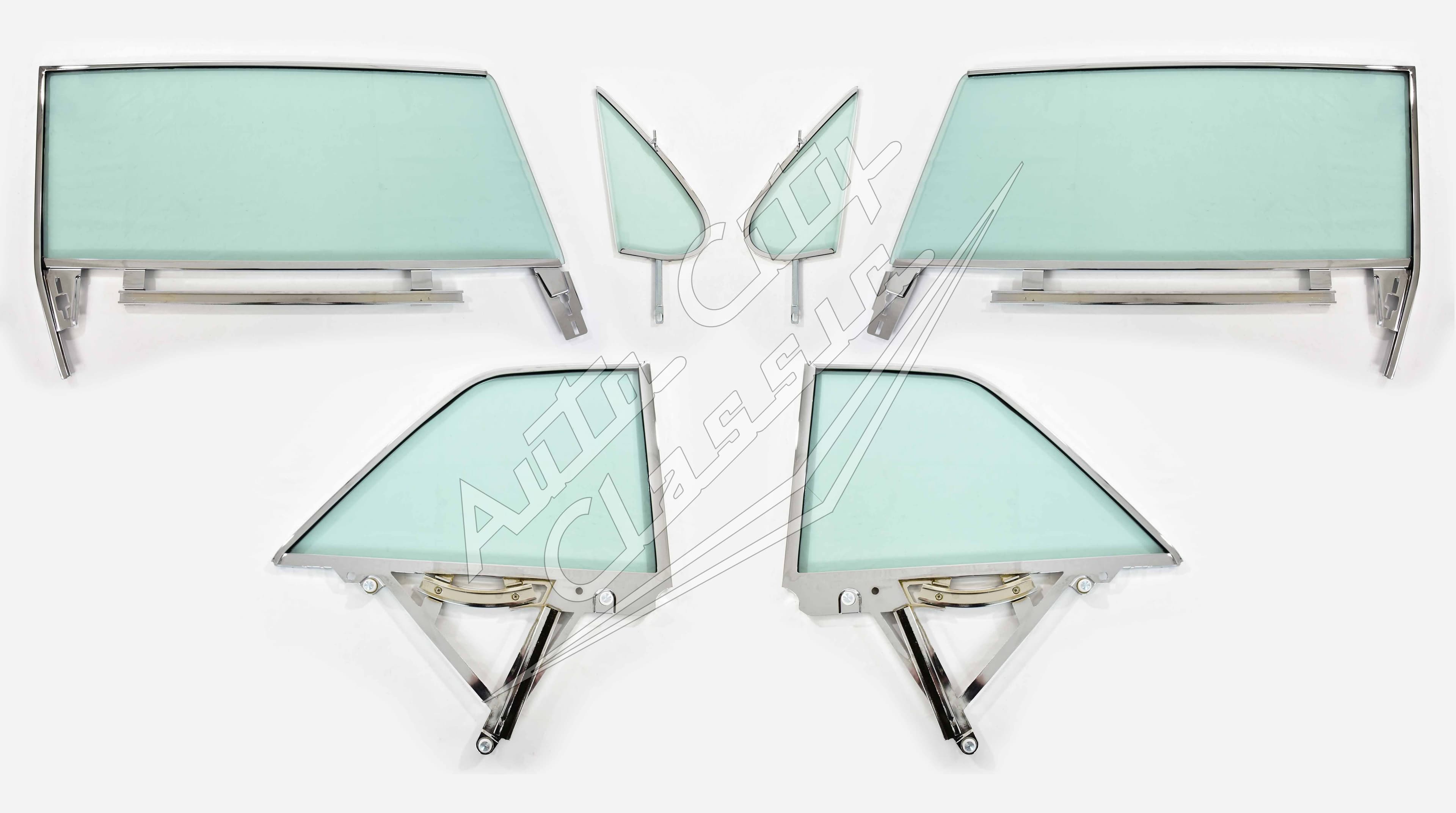 1961 Buick / Chevrolet (61-62) / Oldsmobile / Pontiac 2 Door Hardtop Assembled Side Glass Set SSA-6162CV2B-BUB-EX