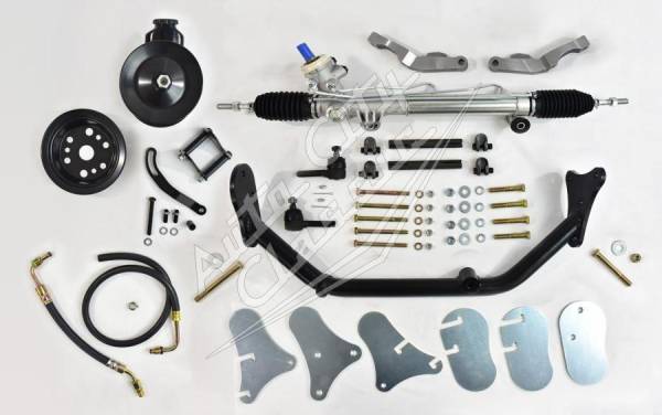 Auto City Classic - 1955-1957 Chevrolet Passenger Cars Side Mount Rack and Pinion Conversion Kit- Black 5557PSRP-SM-B
