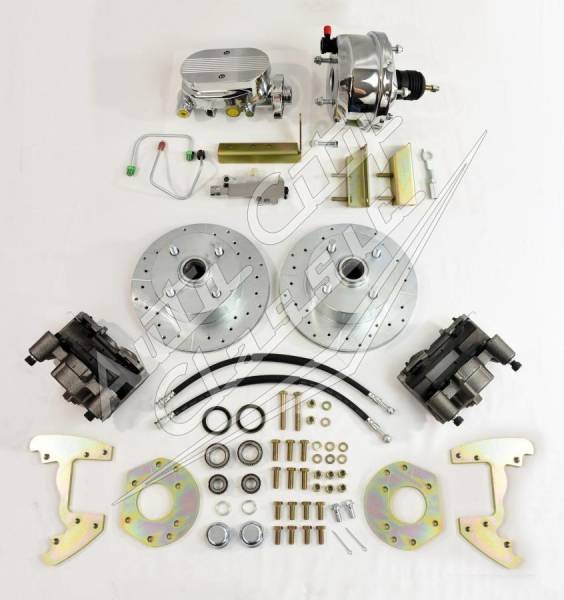Auto City Classic - 1964-1966 Ford Mustang 6 Cylinder 4 Lug Original 14" Wheels and Rims Chrome Complete Front Disc Brake Conversion Kit