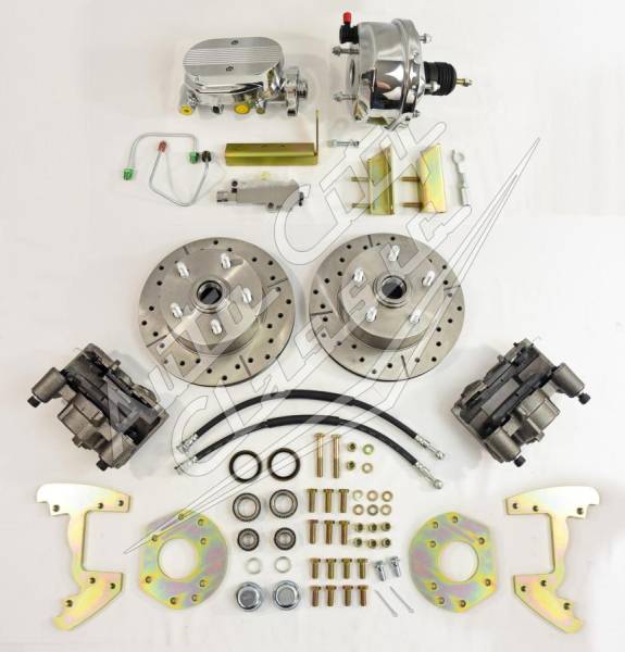 Auto City Classic - 1964-1966 Ford Mustang 6 Cylinder 5 Lug Complete Chrome Front Disc Brake Conversion Kit