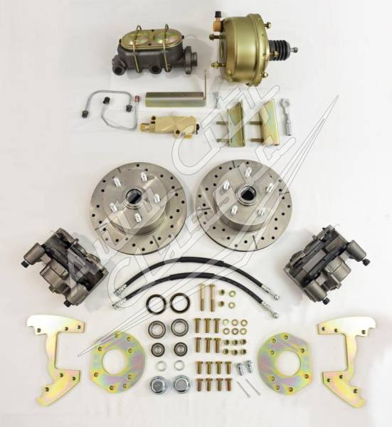 Auto City Classic - 1964-1966 Ford Mustang 6 Cylinder 5 Lug Complete Front Disc Brake Conversion Kit- Gold