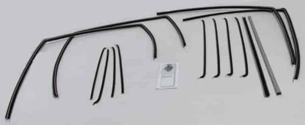 Auto City Classic - 1955-1957 Chevrolet / Pontiac 4 Door Wagon Weatherstrip Fuzzy Kit with Chrome Piping FZ55574WAG-A