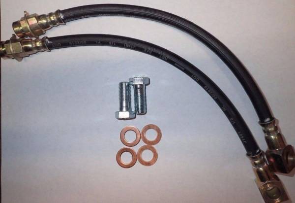 Auto City Classic - 1964-1972 GM A Body 12" Disc Brake Hoses with 7/16" Banjo Fitting and Bolts HS-GM-AFX-716-12