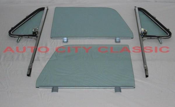 Auto City Classic - 1964-1966 Chevrolet / GMC Cab, Panel and Suburban Post Assembled Side Glass Set SSAP-CVY-64-66-PU - ORIGINAL GREEN TINT