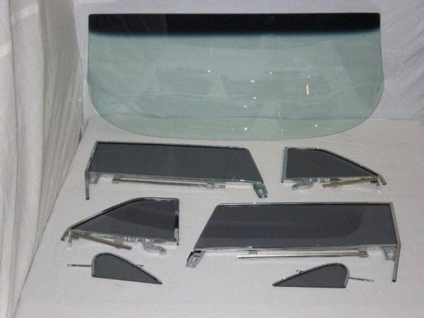 Auto City Classic - 1961-1962 Buick / Chevrolet / Oldsmobile / Pontiac Convertible Complete Glass Package with Assembled Side Glass CG-BCOP-61-62-CV-SSA - GREEN TINTED W/GREY SIDES