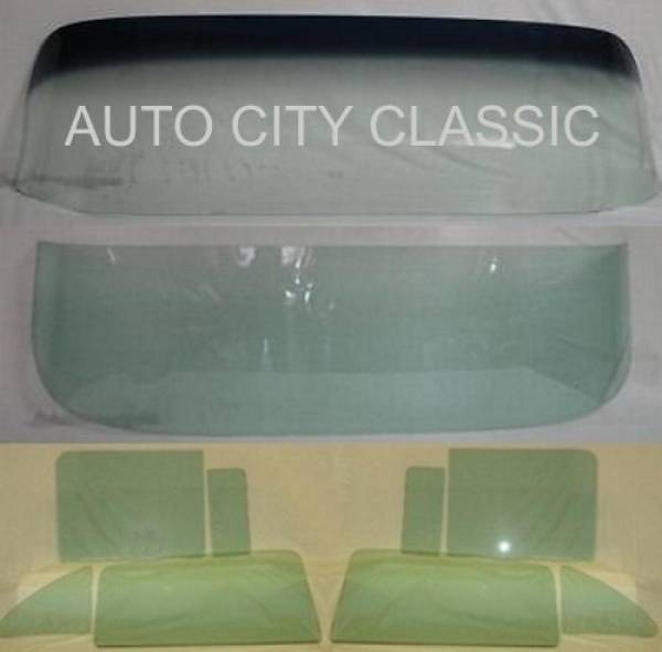 Auto City Classic - 1955-1956 Chevrolet / Pontiac 4 Door Sedan Complete Glass Package CG-CP-55-56-4S - ORIGINAL GREEN TINT