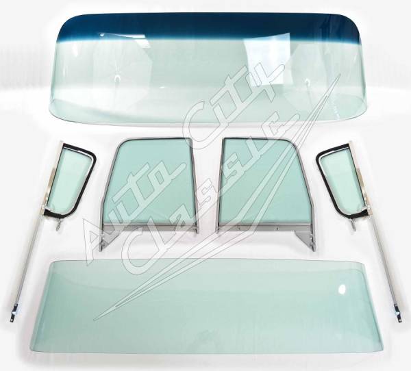 Auto City Classic - 1955-1959 Chevrolet / GMC Cab Complete Glass Package Large Back and Post Assembled Side Glass Set CG-CVY-55-59-PU-B-SSAP