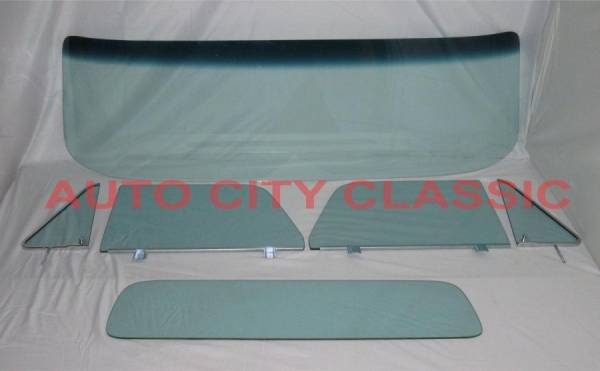 Auto City Classic - 1964-1966 Chevrolet / GMC Cab Complete Glass package Assembled Side Glass and Small Back Glass CG-CVY-64-66-PU-A-SSA - ORIGINAL GREEN TINT