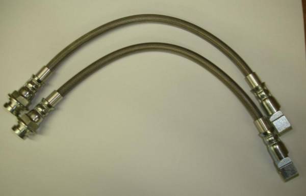 Auto City Classic - 1955-1964 Chevrolet Passenger Cars 10MM 15.5" Stainless Steel Braided Disc Brake Hoses and Bolts HS-CVY-55-64-10MM-16-SS