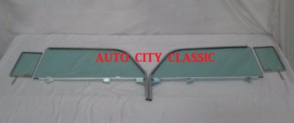 Auto City Classic - 1955-1957 Chevrolet Nomad / Pontiac Safari Wagon Flat 4 Piece Assembled Side Glass Set SSA-5557NMD4P