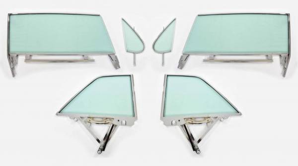 Auto City Classic - 1962 Buick / Chevrolet / Oldsmobile / Pontiac 2 Door Hardtop Assembled Side Glass Set SSA-BCOP-62-2H - ORIGINAL GREEN TINT