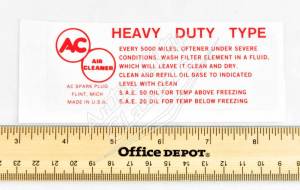 1958-1961 Chevrolet Air Cleaner Decal - Image 4