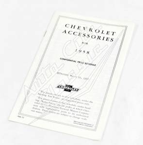 Auto City Classic - 1958 Chevrolet Dealer Accessories Price Brochure - Image 2