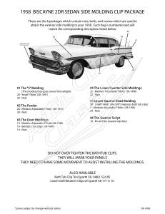 Auto City Classic - 1958 Chevrolet Biscayne 2 Door Sedan Side Molding Clip Set 58-1482 - Image 7