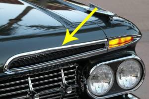 Auto City Classic - 1959 Chevrolet Hood Grille Screen Upper Eyebrow Trim - Image 6