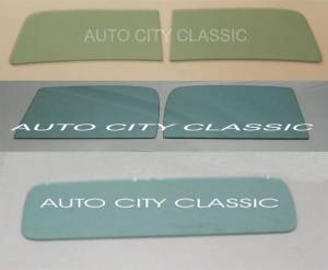 Auto City Classic - 1937 Ford Pickup Truck Complete Glass Package 2 Piece Windshield 971S2PCPKG - ORIGINAL GREEN TINT