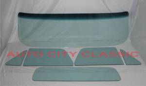 Auto City Classic - 1964-1966 Chevrolet / GMC Cab Complete Glass Package Small Rear Back Glass CGCP-64-66-PU-A - ORIGINAL GREEN TINT