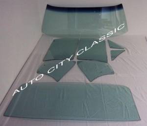 Auto City Classic - 1968-1970 Dodge / Plymouth B Body 2 Door Hardtop Complete Glass Package CGM-68-B-BODY-HT-NOTCH - TINTED AND SHADED/ORIGINAL GREEN TINT