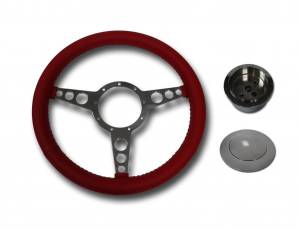 Auto City Classic - 3 Spoke Red Flat Steering Wheel Kit SC1433R/S - Image 2