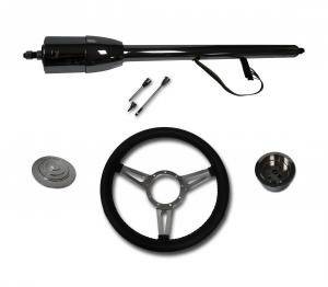 Auto City Classic - 30" Street / Hot Rod Stainless Floor Shift Tilt Steering Column with 3 Spoke GT Wheel Kit SC7006C/P-1430 - Image 2