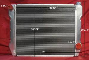 Auto City Classic - Universal Cross Flow GM Style Aluminum Radiator 26" X 19" SL-059B-MT - Image 2