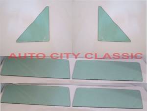 Auto City Classic - 1960-1961 Ford / Edsel / Mercury 4 Door Hardtop Side Glass Set SS-FEM-60-61-4H - ORIGINAL GREEN TINT