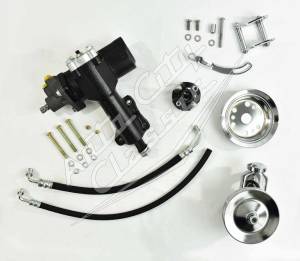 1955-1957 Chevrolet Small Block 500 Series Power Steering Conversion Side Mount Chrome Pump 5557PSC500-SM-C