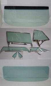Auto City Classic - 1962 Buick / Chevrolet / Oldsmobile / Pontiac 2 Door Hardtop Complete Glass Package with Assembled Side Glass Set CG-BCOP-62-2H-SSA - ORIGINAL GREEN TINT