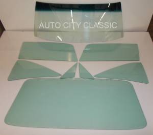 Auto City Classic - 1966-1967 Ford Fairlane / Mercury Montego/Comet 2 Door Hardtop Fastback Complete Glass Package CG-FM-66-67-2H-F - ORIGINAL GREEN TINT