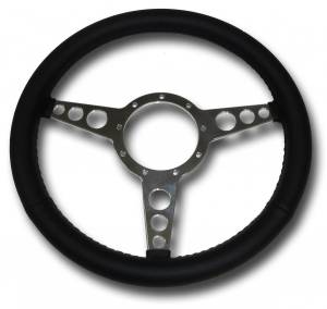 30" Street / Hot Rod Stainless Column Shift Tilt Steering Column with Flat 3 Spoke Wheel Kit SC7002C/P-1431
