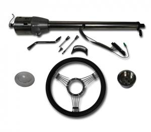 Auto City Classic - 32" Street / Hot Rod Stainless Column Shift Tilt Steering Column with Banjo Wheel Kit SC7003C/P-1411 - Image 2