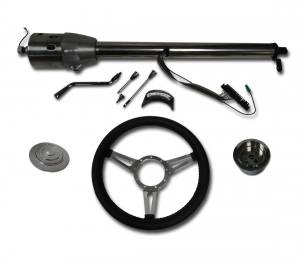 Auto City Classic - 32" Street / Hot Rod Stainless Column Shift Tilt Steering Column with 3 Spoke GT Wheel Kit SC7003C/P-1430 - Image 2