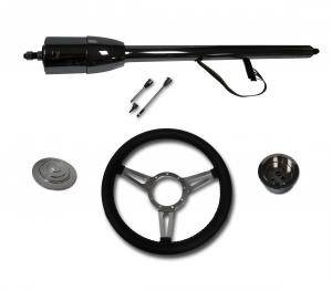 Auto City Classic - 32" Street / Hot Rod Stainless Floor Shift Tilt Steering Column Floor Shift with 3 Spoke GT Wheel Kit SC7007C/P-1430 - Image 3
