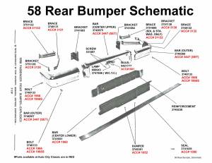 Auto City Classic - 1958 Chevrolet Passenger Cars Inner Rear Bumper Brace - Image 7