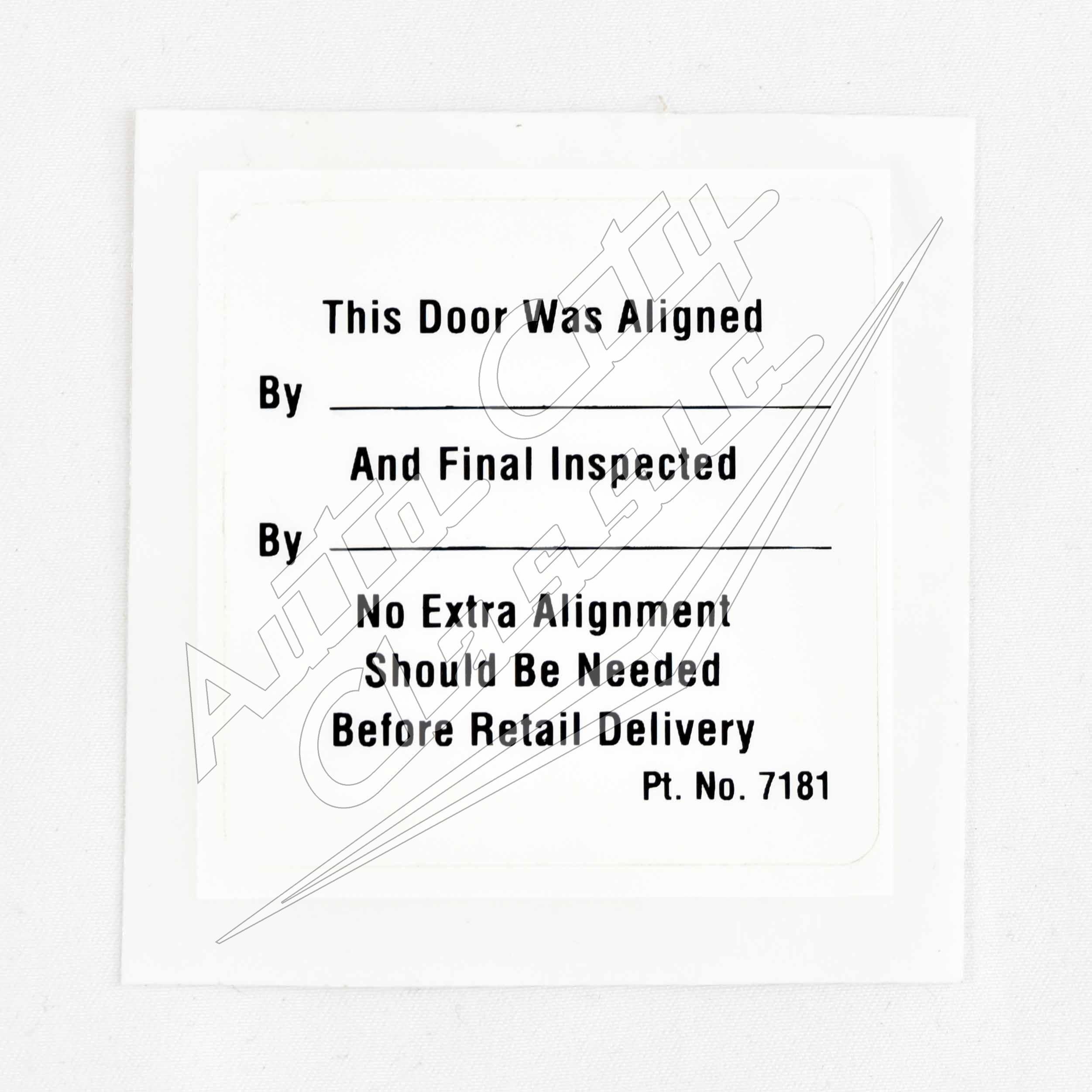 Alignment Inspection Door Sticker Chevy Bel Air Impala Nomad alignment-inspection-door-sticker-chevy-bel-air-impala-nomad