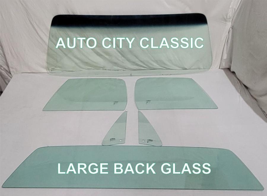 1976-1979 Chevrolet / GMC Pickup Complete Glass Package Large Back Glass CG-CVY-76-79-PU-LG