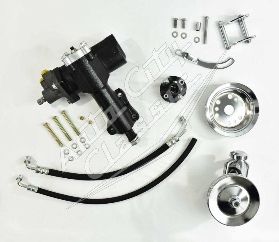 1955-1957 Chevrolet Small Block 500 Series Power Steering Conversion Side Mount Chrome Pump 5557PSC500-SM-C