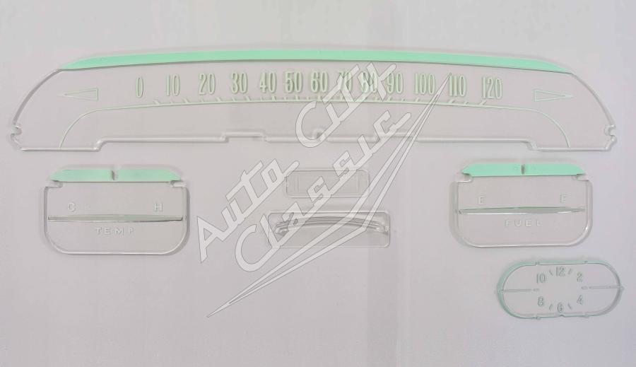 1958 Chevrolet Passenger Cars Instrument Lens Face Plate Set