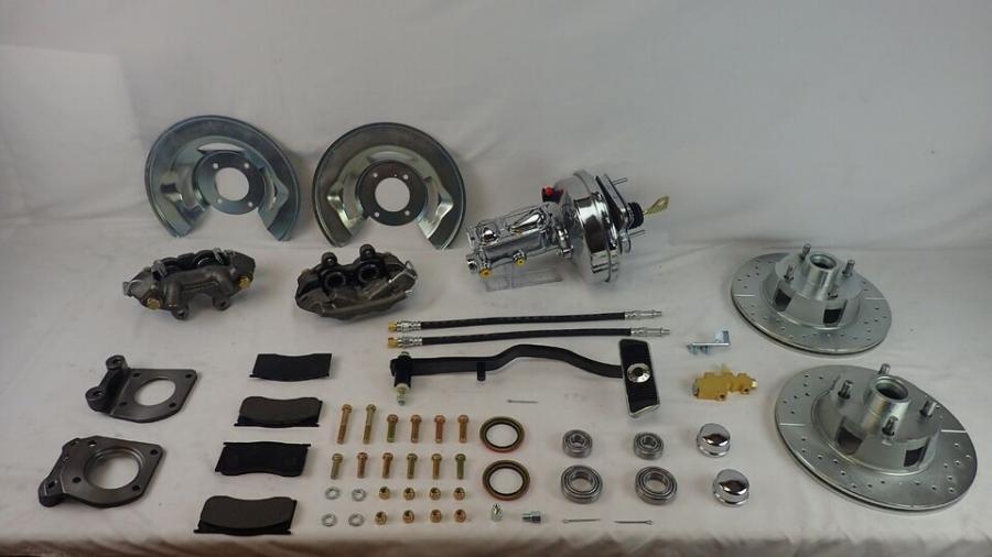 1967-1970 Ford Mustang 6 Cylinder 4 Lug Original Wheels Complete Chrome Disc Brake Conversion Kit
