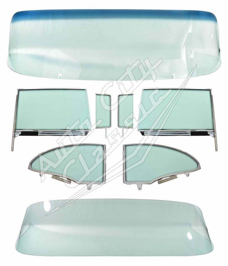 1955-1956 Chevrolet / Pontiac 2 Door Hardtop Complete Glass Package w/ Assembled Side Set CG-CP-55-56-2H-SSA