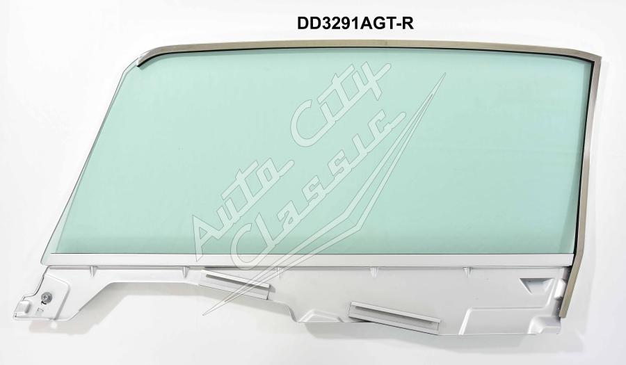 1964-1966 Ford Mustang Convertible Right Assembled Door Glass D3291A