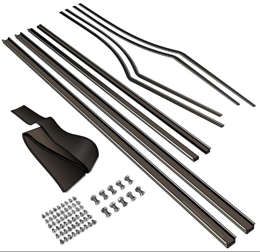 1955-1957 Chevrolet / Pontiac 2 Door Hardtop Weatherstrip Fuzzy Kit FZ55572H-A