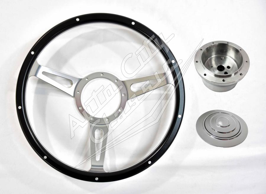Black Woody Rivet GT Style Steering Wheel Kit SC1430WB-R/S