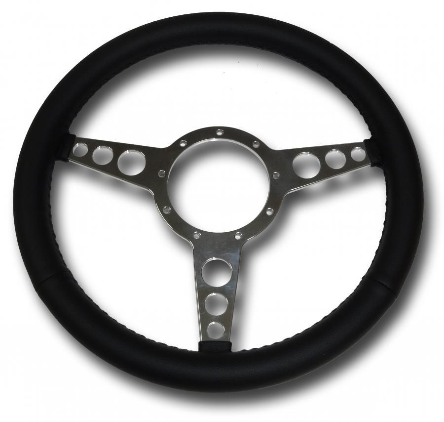 30" Street / Hot Rod Stainless Column Shift Tilt Steering Column with Flat 3 Spoke Wheel Kit SC7002C/P-1431