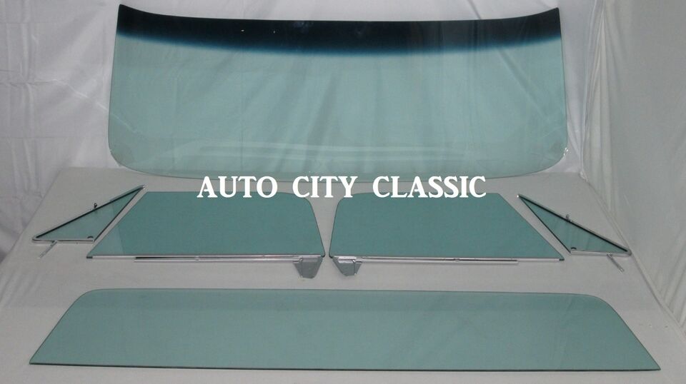 67-1972 Chevrolet / GMC Pickup Complete Flush Mount Glass Package Assembled Side Glass Set Large Back Glass CG-CVY-67-72-PU-B-NM-SSA