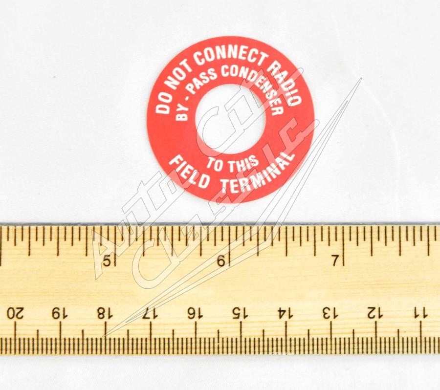 58 Chevrolet Generator Warning Tag