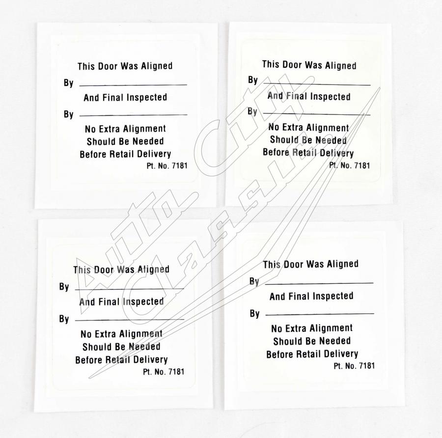 Alignment Inspection Door Sticker Chevy Bel Air, Impala, Nomad
